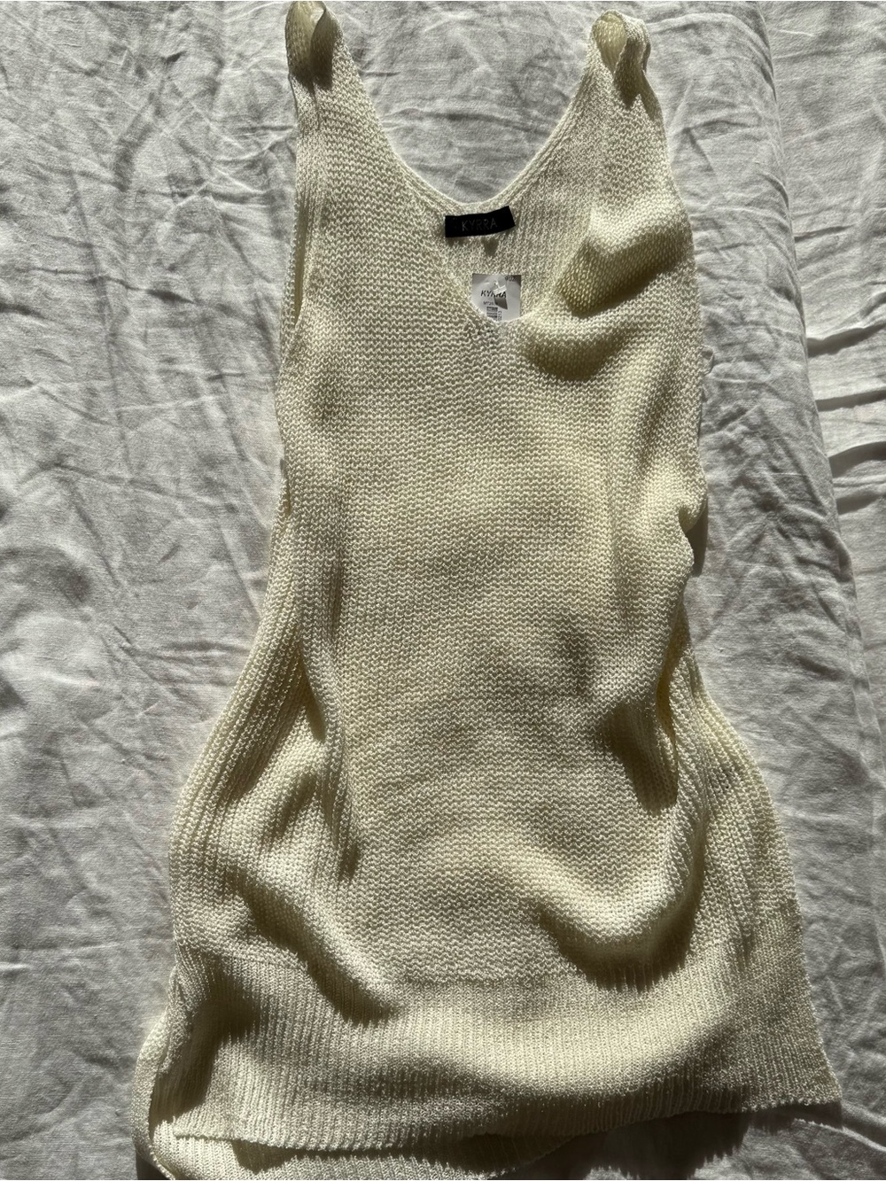 Cream Knit Tank Sweater - Unbranded